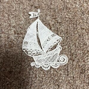 Intricate Lace Sailboat Applique